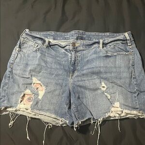 Lane Bryant Light Blue Ripped Jean Shorts